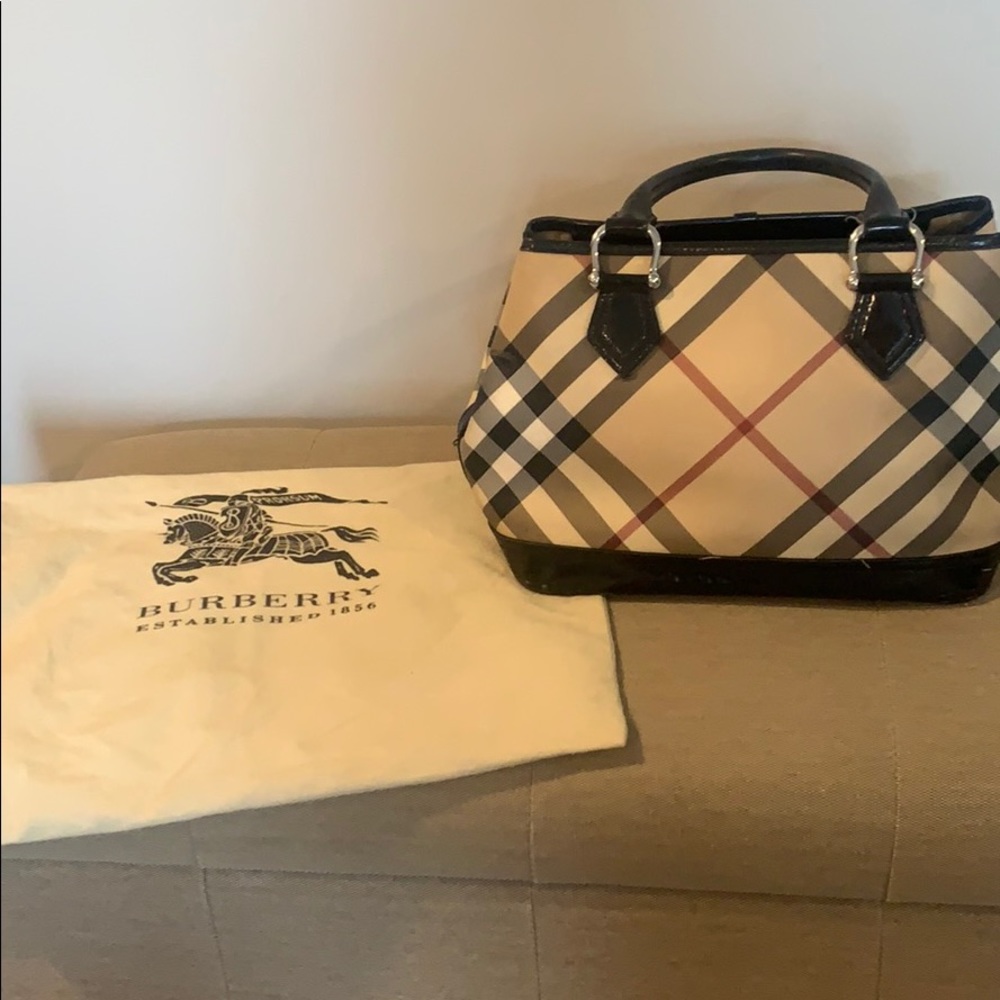 Burberry Nova Check Satchel Handbag